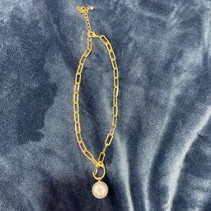 Francesca's Collections Gold Necklace with Pearl Pendant